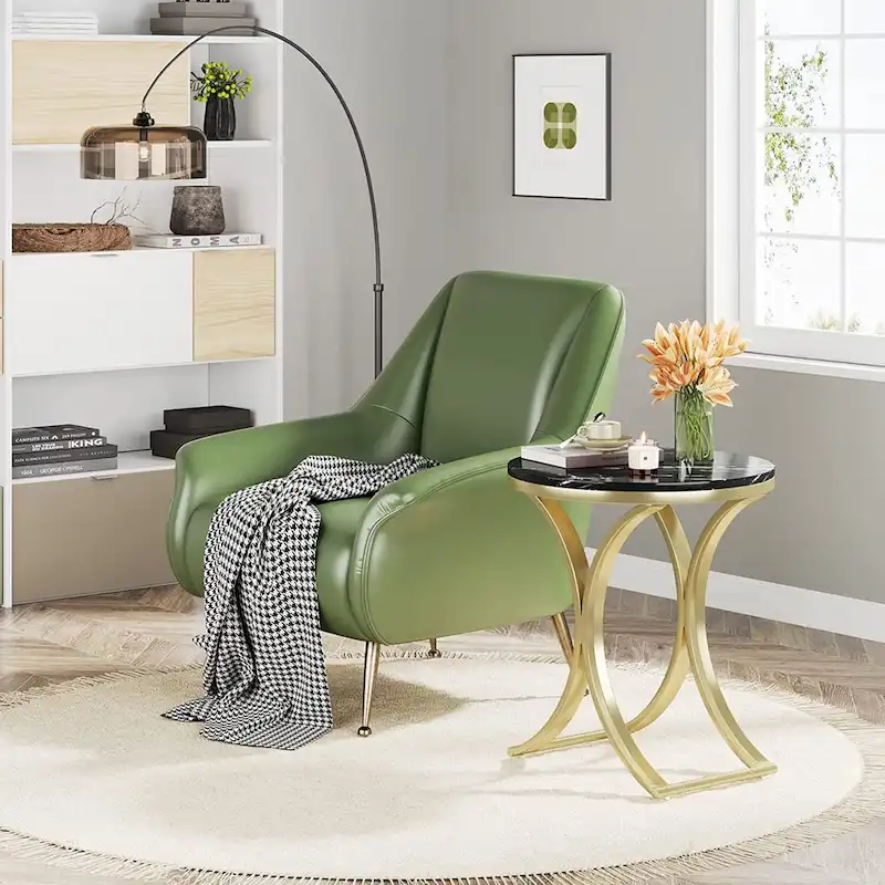 Side Table Small C End Table Modern Round Coffee Table