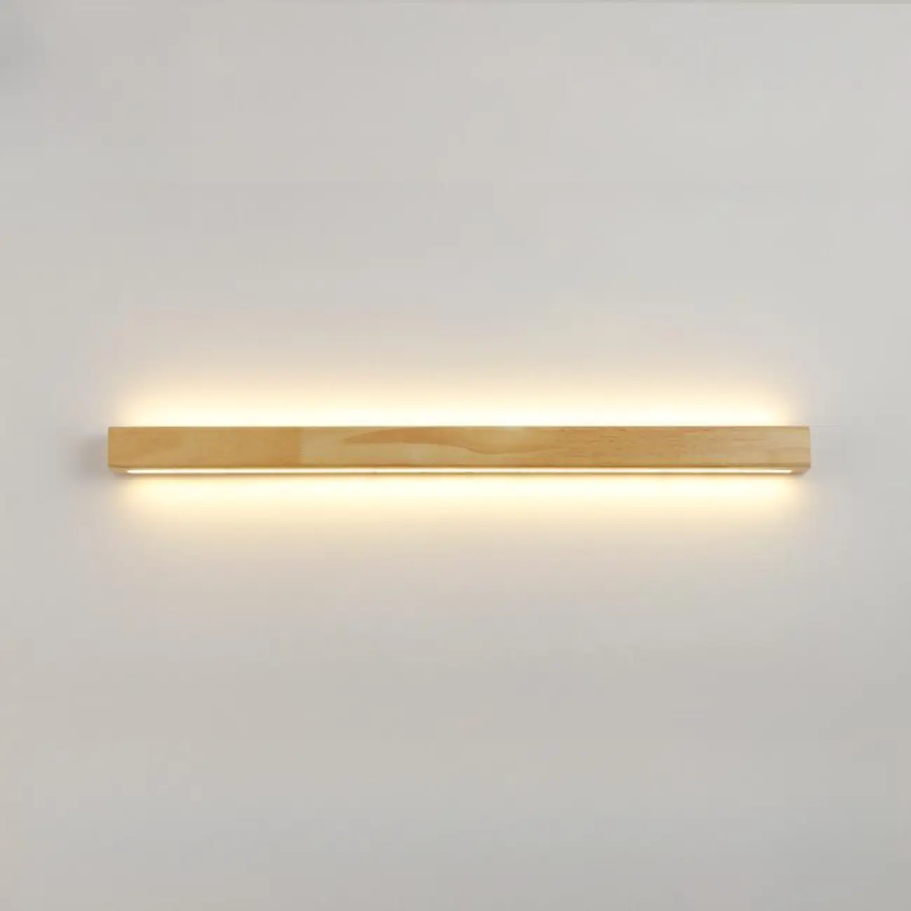Modern Linear Wood LED Vanity Lights with Dual Shade