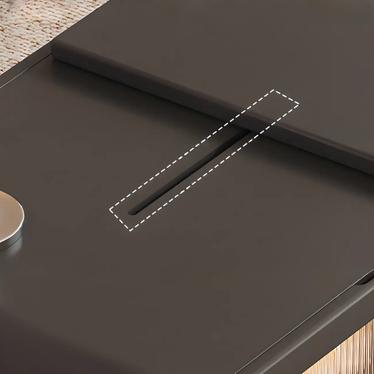 Adjustable Tabletop Modern Wood Side Table with Wheels