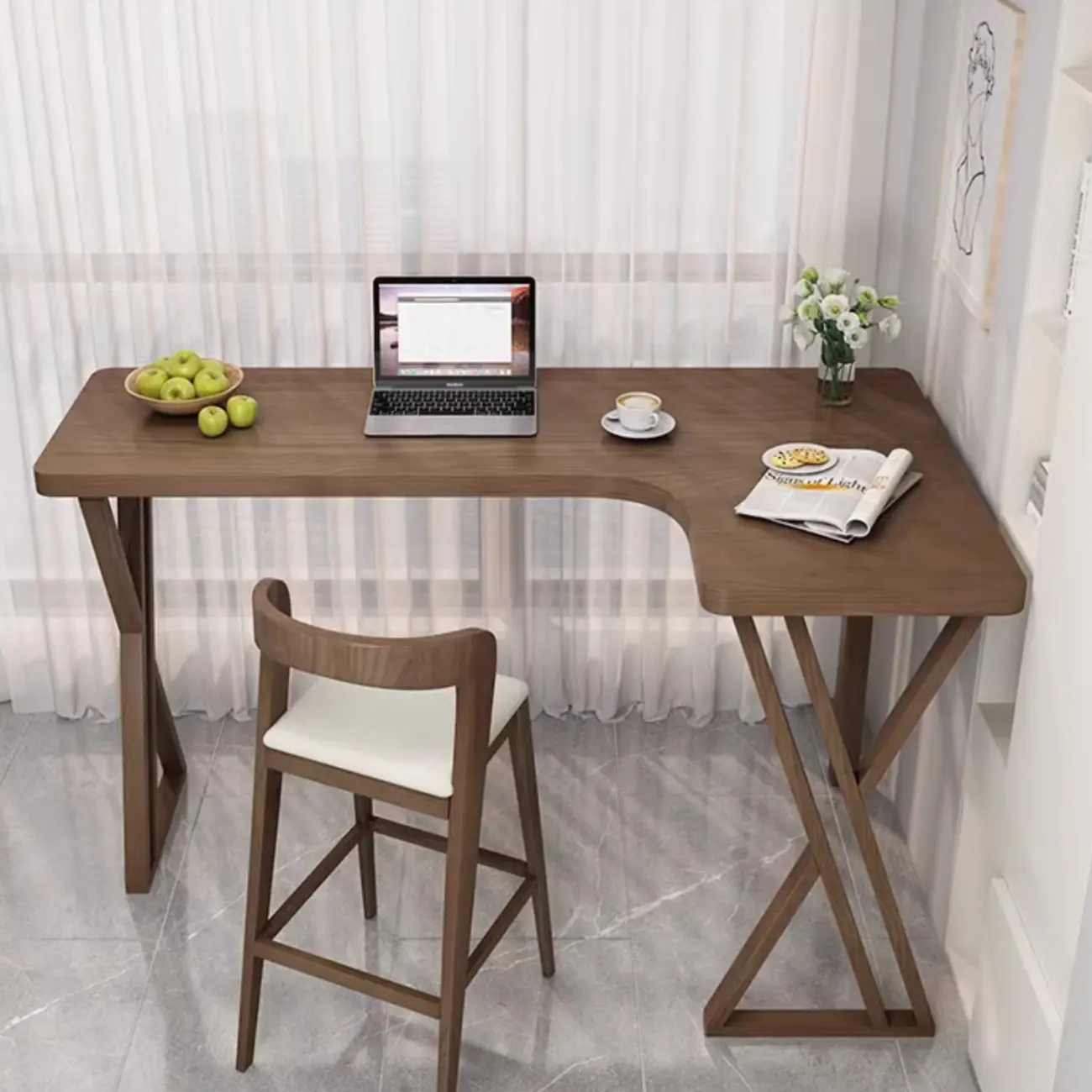 Smooth Brown Wooden Free Foam Bar Tables