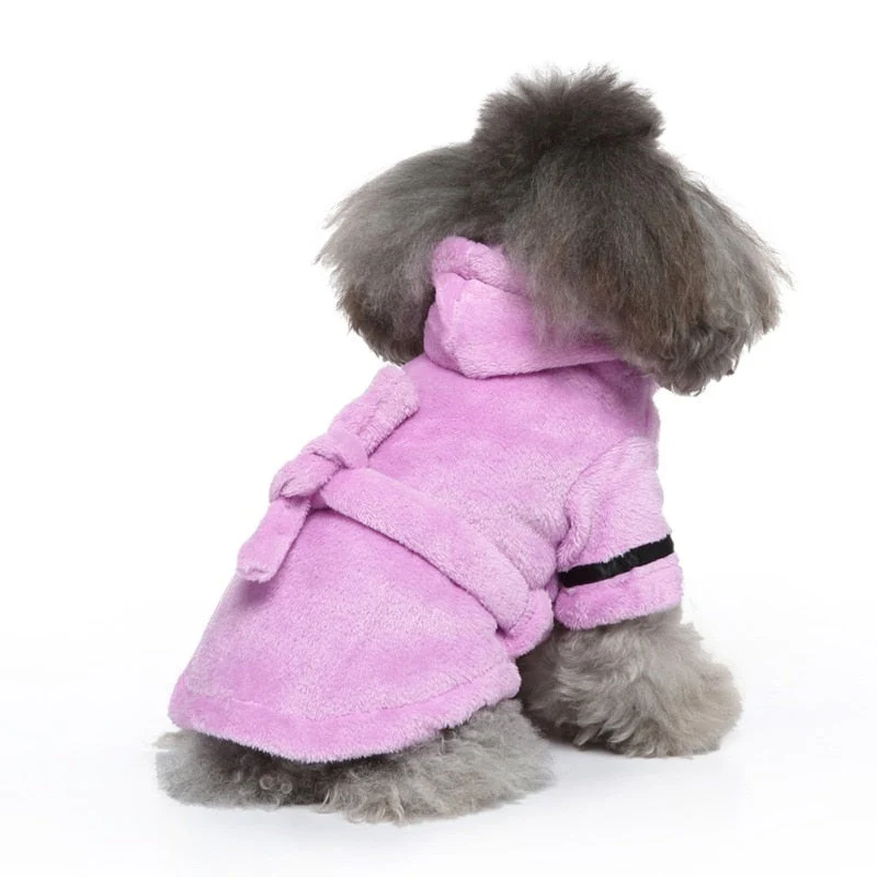 HULIANFU Pet Dog Towel Pajama with Hood Thickened Luxury Soft Cotton Hooded Bathrobe Quick Drying and Super Absorbent Dog Bath Towel - Deanwangkt