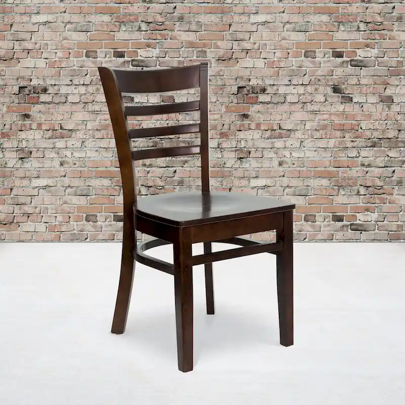 Wooden Slat Back Restaurant Chair (Set of 2)
