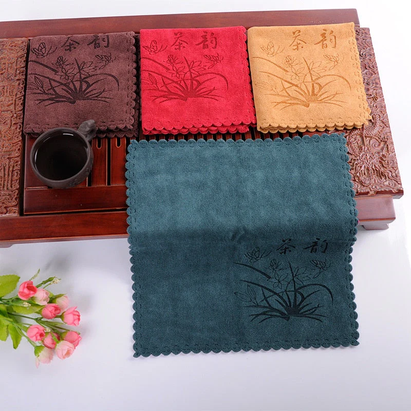 HULIANFU Superfine fiber tea towels absorbent strong kung fu tea towels high-grade tea cloth tea tools~ - Deanwangkt