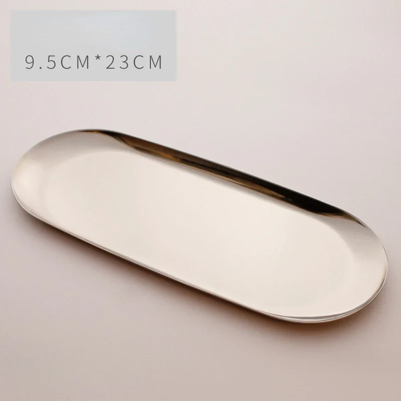 HULIANFU Nordic Oval Electroplated Metal Stainless Steel Swing Plate Creative Home Decoration Fruit Tray Tea Tray Storage Tray - Deanwangkt