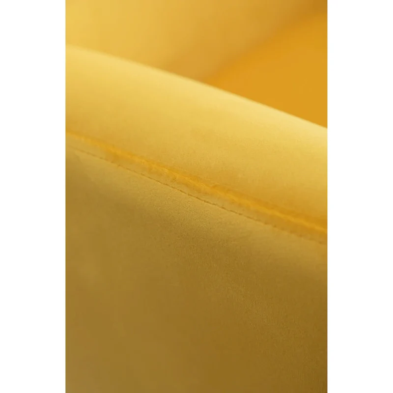 Yellow 30.25 Velvet Button Tufted Accent Chair with Gold Legs