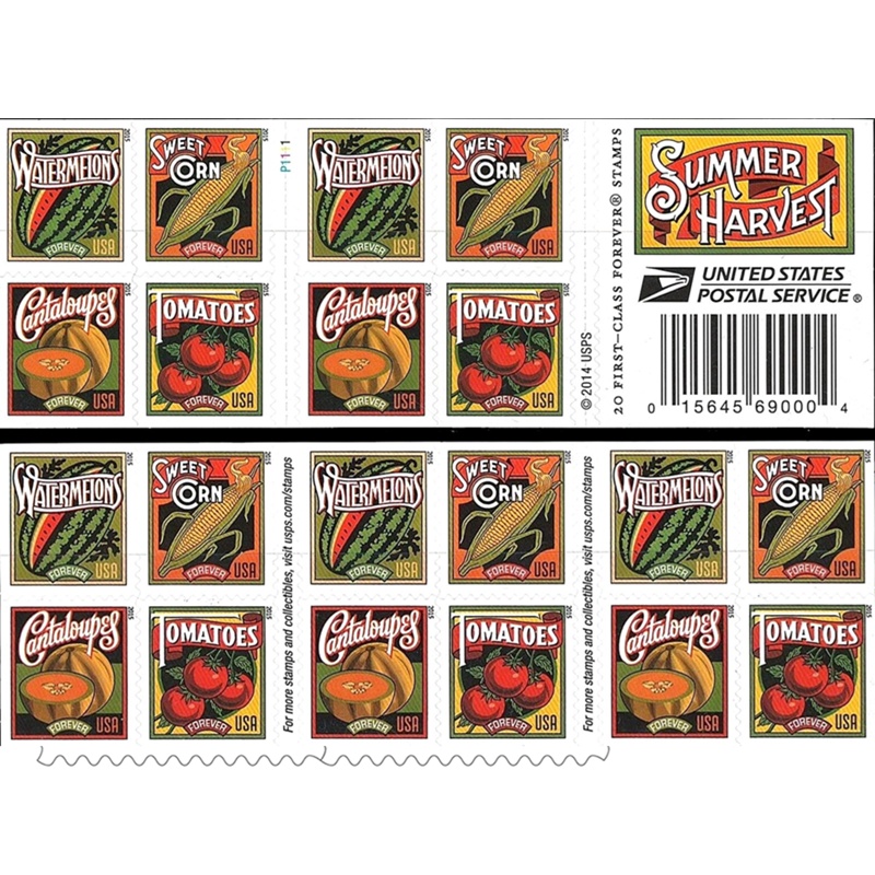 Summer Harvest 2015, (Book of 20) - TWENTYSTAMPS