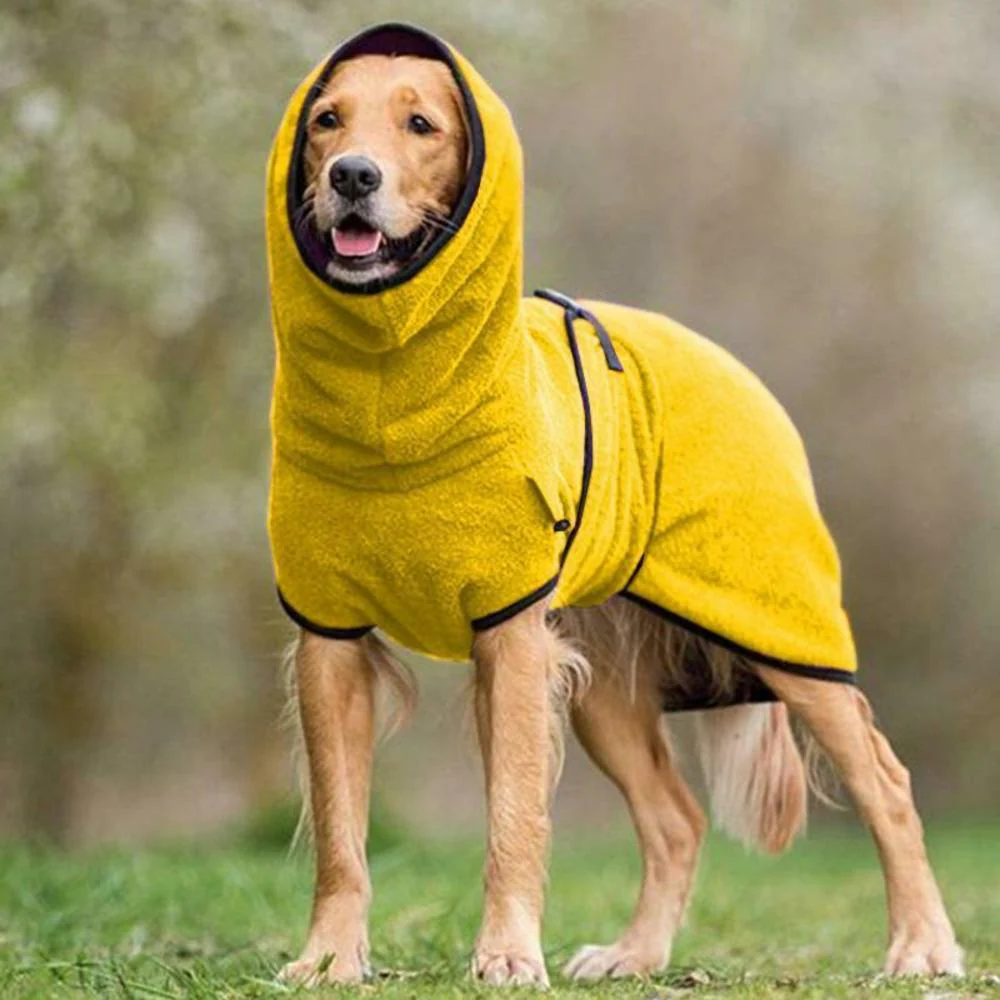 HULIANFU Pet Clothes Dog Towelling Drying Super Absorbent Robe Soft quick drying Polyester Sleepwear Coat Warm Apparel - Deanwangkt