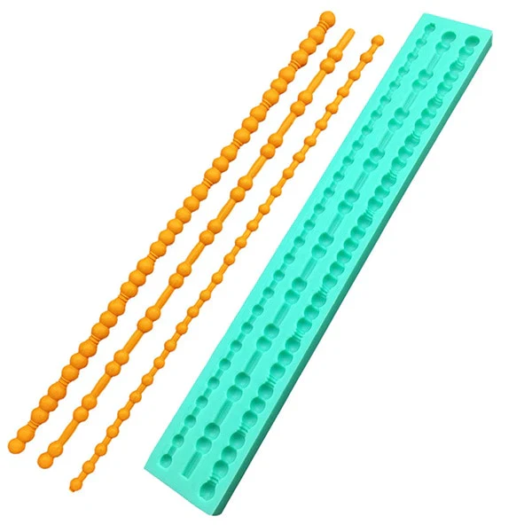 HULIANFU Pearl Rope Wave Flower Gemstone Shape Cake Side Lace Silicone Sugarcraft Mold Fondant Cake Decorating Tools - Deanwangkt