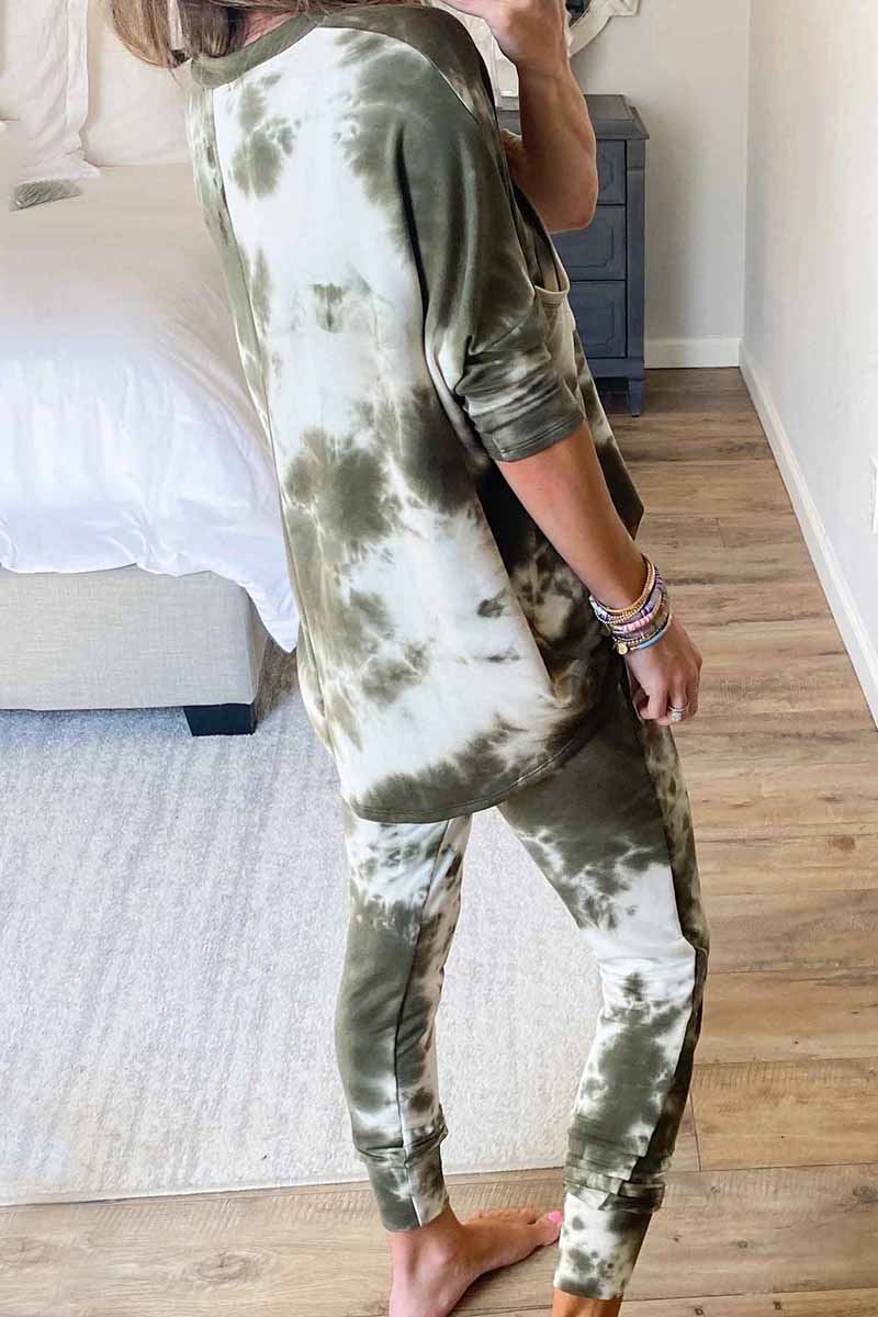 hulianfu hulianfu Dark Tie Dye Comfortable Casual Set - Deanwangkt