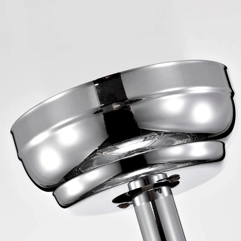 Kellan Chrome Ceiling Fan19-Inch 4-Light Geometric Metal & Crystal Drum Shade (Includes Remote)