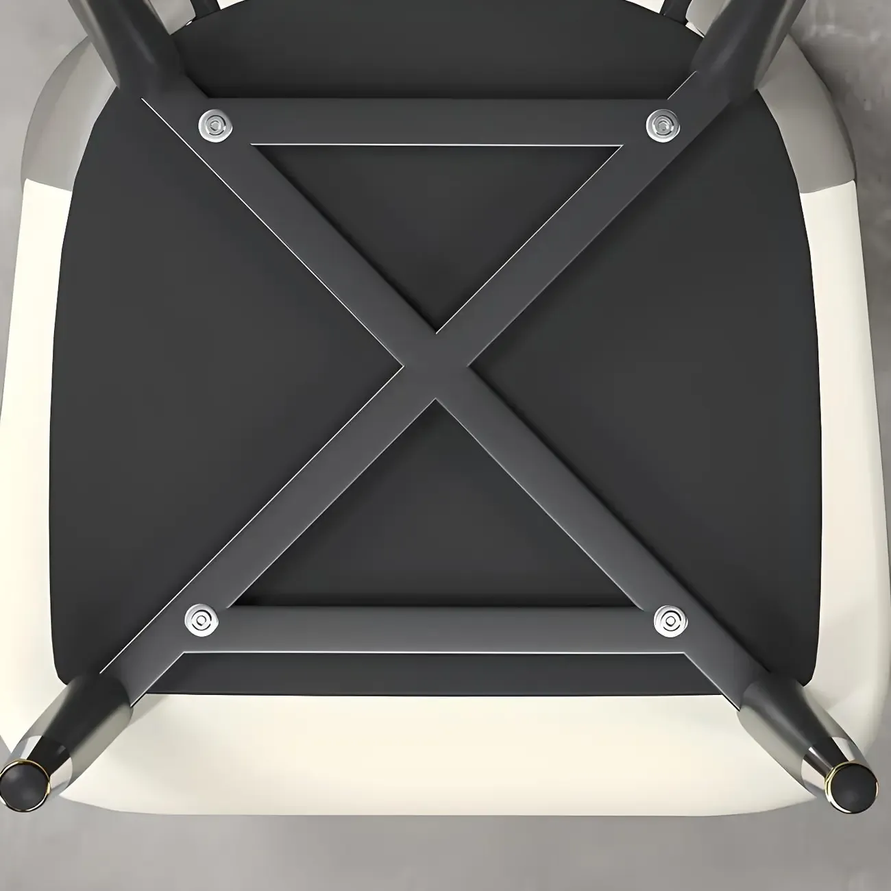 Faux Leather Wingback Metal Legs Dining Chairs