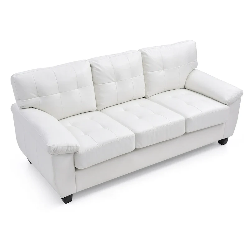 Gallant 78 in. W Flared Arm Faux Leather Straight Sofa - 33L x 78W x 35H
