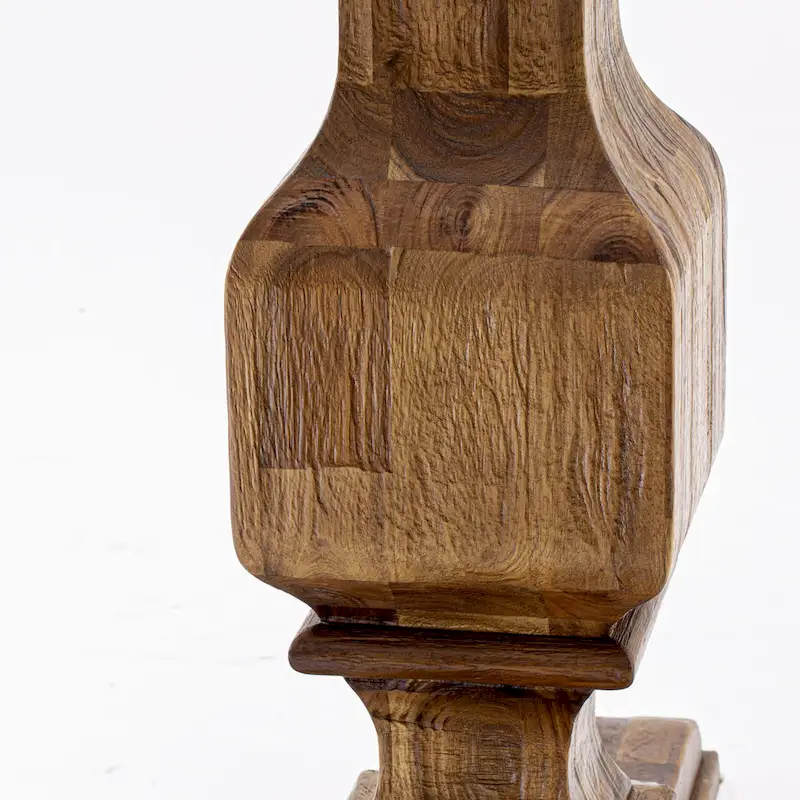 East West Furniture Dining Table Set- a Round Dining Table and Doeskin Parson Chairs, Antique Walnut (Pieces Option)