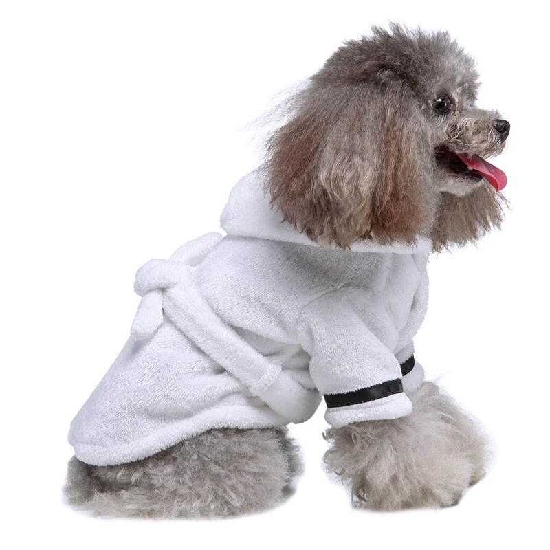HULIANFU Pet Dog Bathrob Dog Pajamas Sleeping Clothes Soft Pet Bath Drying Towel Clothes for for Puppy Dogs Cats Pet Accessories - Deanwangkt
