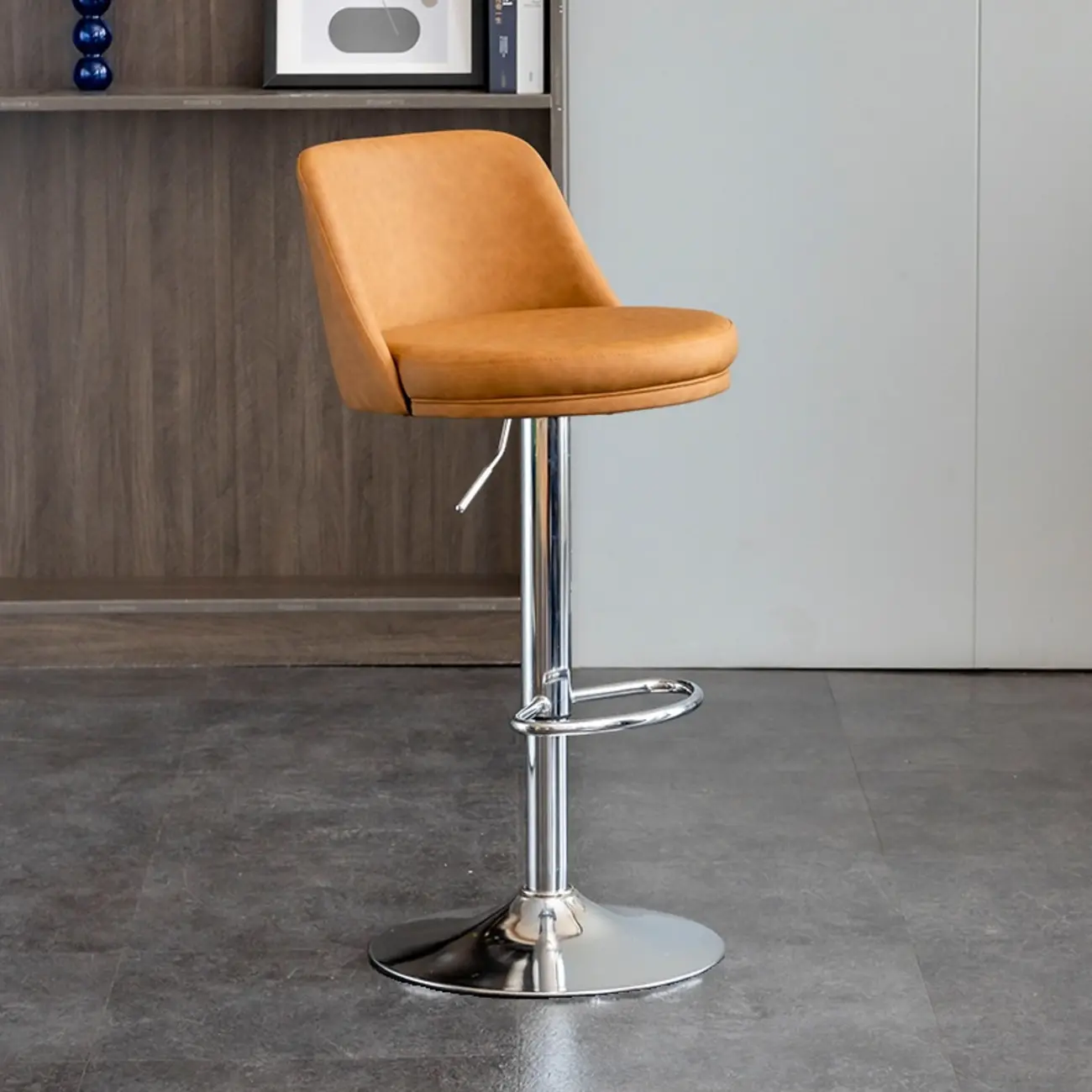 Adjustable Swivel Leather Modern Bar Stools