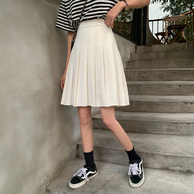 Hulianfu Skirts Pleated Women High Waist Summer Knee-length Preppy Style Harajuku Y2k Hot Sale Street School Cosplay Casual Female Faldas - Deanwangkt