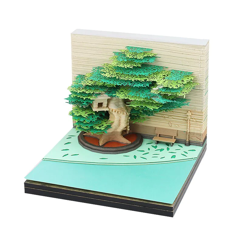 HULIANFU Omoshiroi Block 3D Memo Pads Novelty Famious Movie Building Harry Design New Year Christmas Gift - Deanwangkt