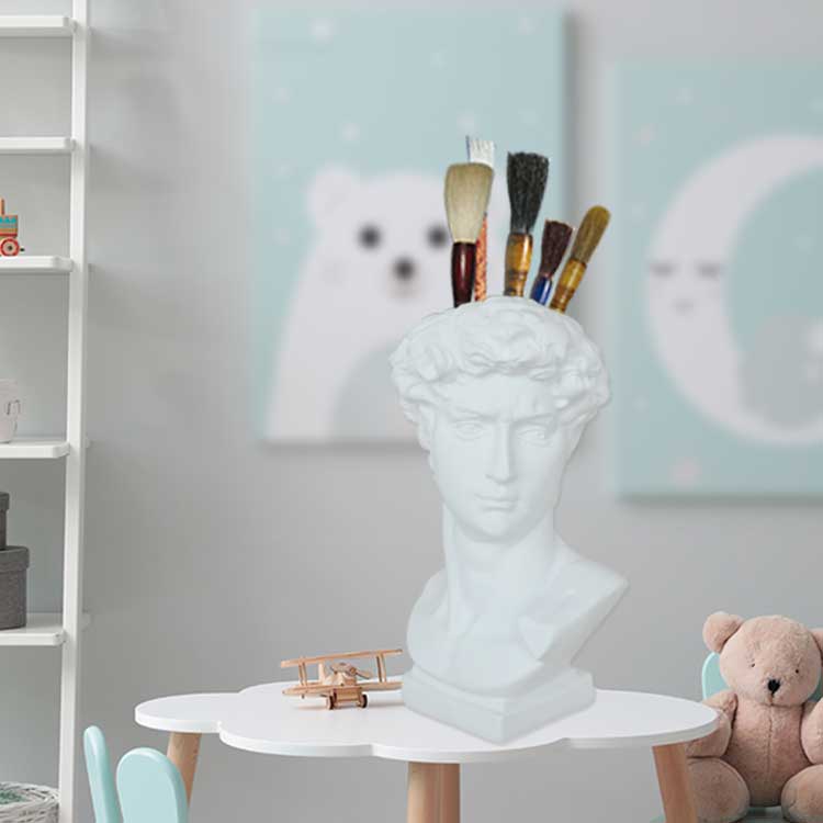 HULIANFU W&G Nordic Vase Home Decor Vase Creative Human Head Portrait Flower Vases Room Decoration Resin David Flower Vase Room Decor - Deanwangkt