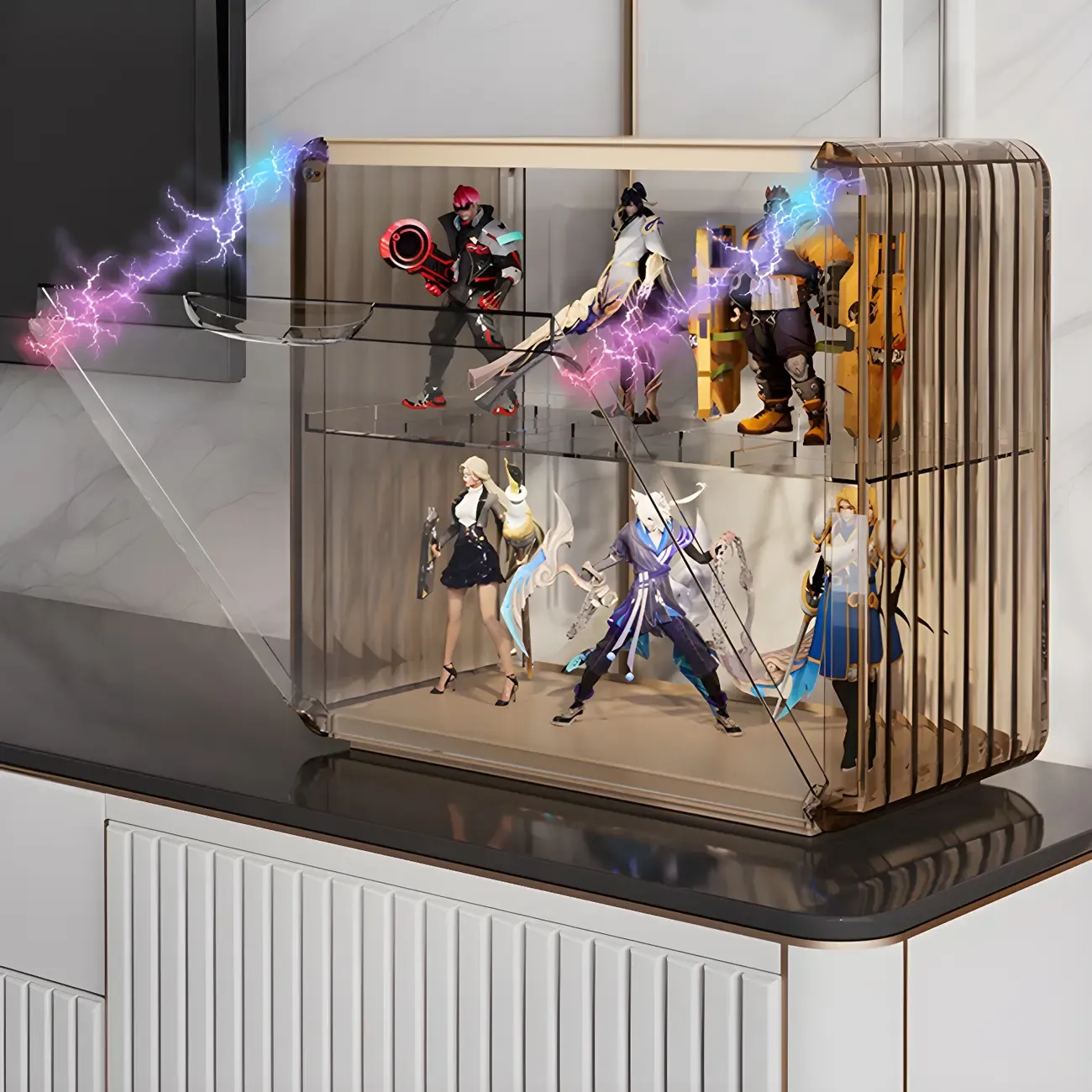 Living Room Stackable Clear Acrylic Display Cabinet