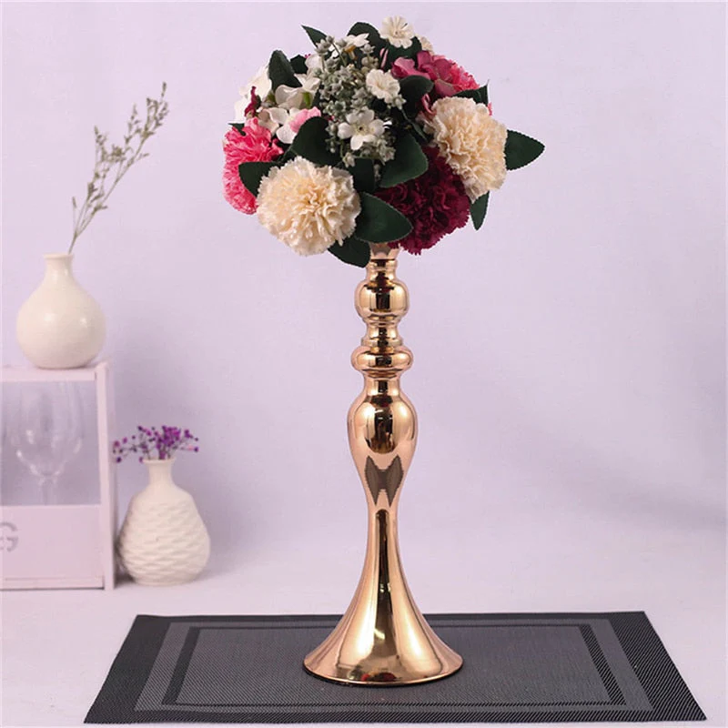 HULIANFU Metal Candle Holders Flowers Vase Candlestick Centerpieces Road Lead Candelabra Centerpieces Wedding porps Christmas decoration - Deanwangkt