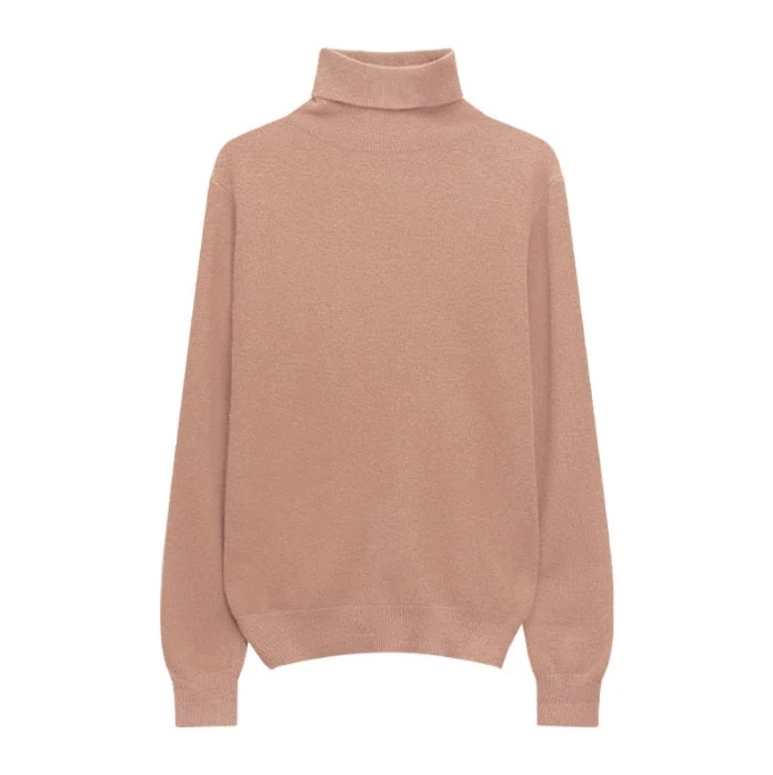 Hulianfu Winter High Quality Wwomen's Wool Sweater Solid Color High-neck Pullover Long-sleeved Knit Top - Deanwangkt