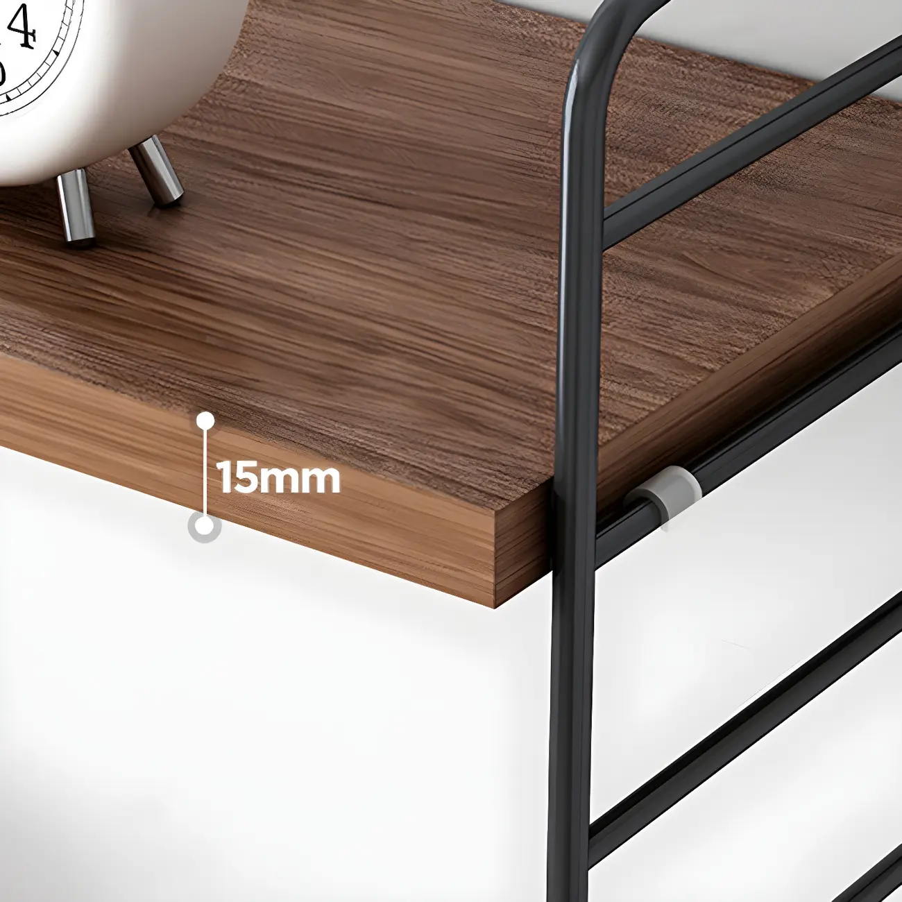 3-Shelf Nut-Brown Wall-Mounted Wood Open Bookcase