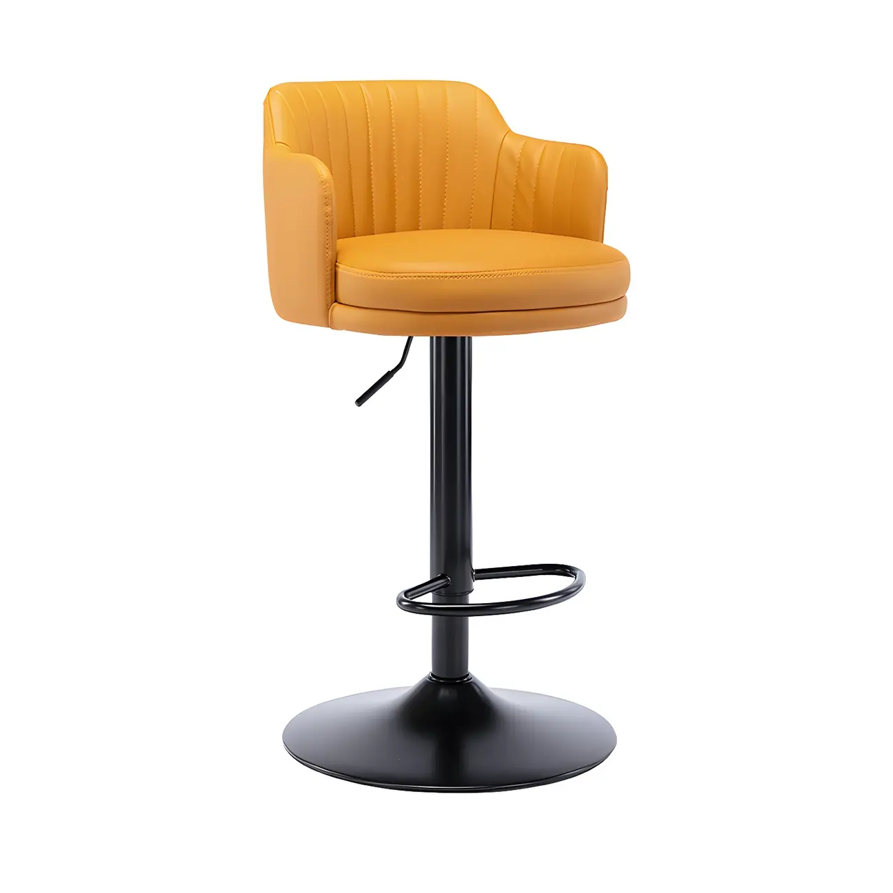 Modern Leather Armrests Swivel Adjustable Bar Stool