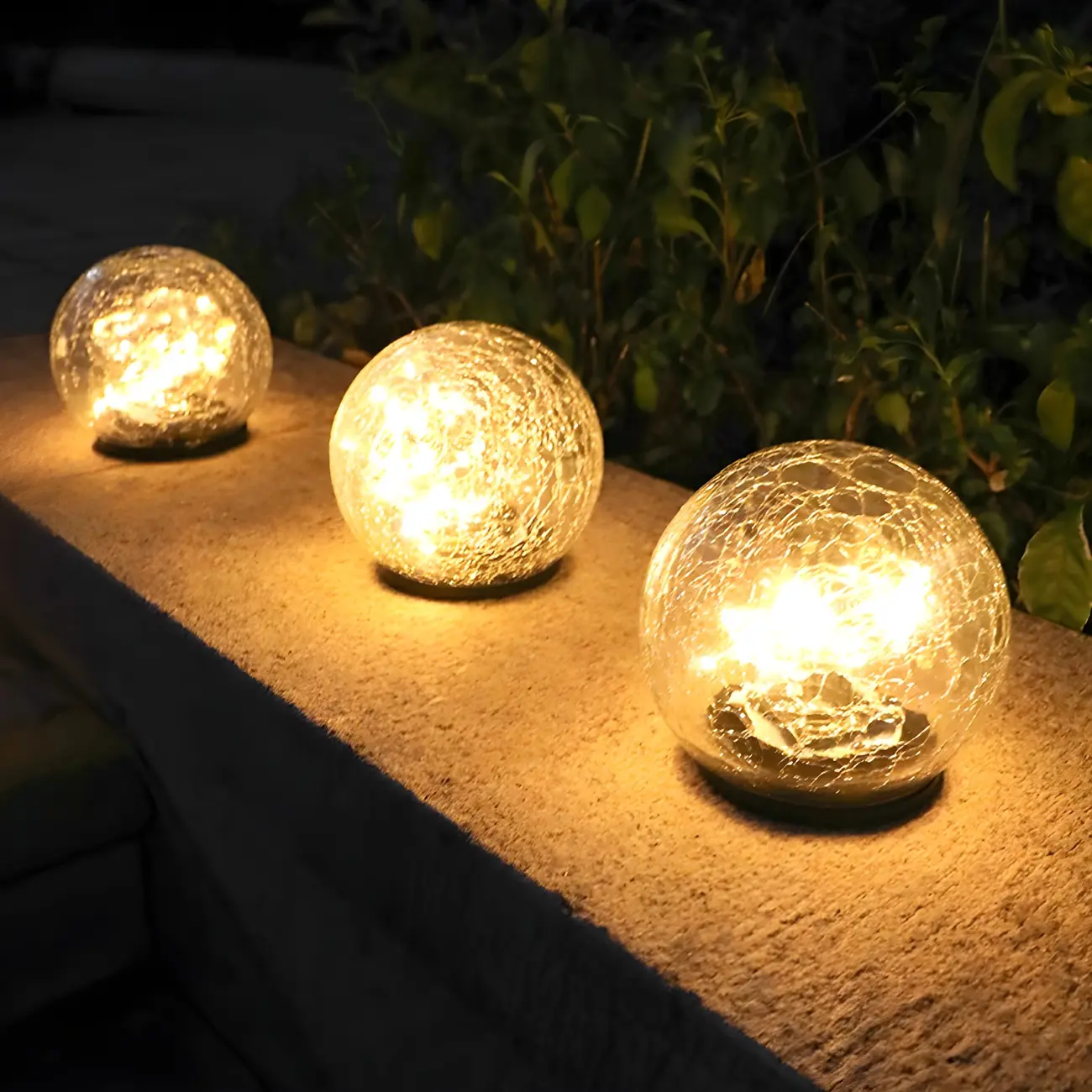 Modern Glass Globe LED Solar Landscape Lighting