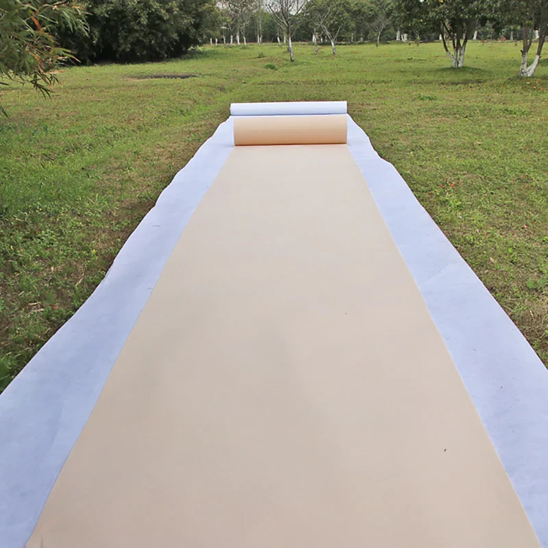 HULIANFU Non-slip Wedding Aisle Runner Champagne White Wedding Carpet Party Event Floor Rugs Indoor Outdoor Wedding Carpet Aisle Runner - Deanwangkt