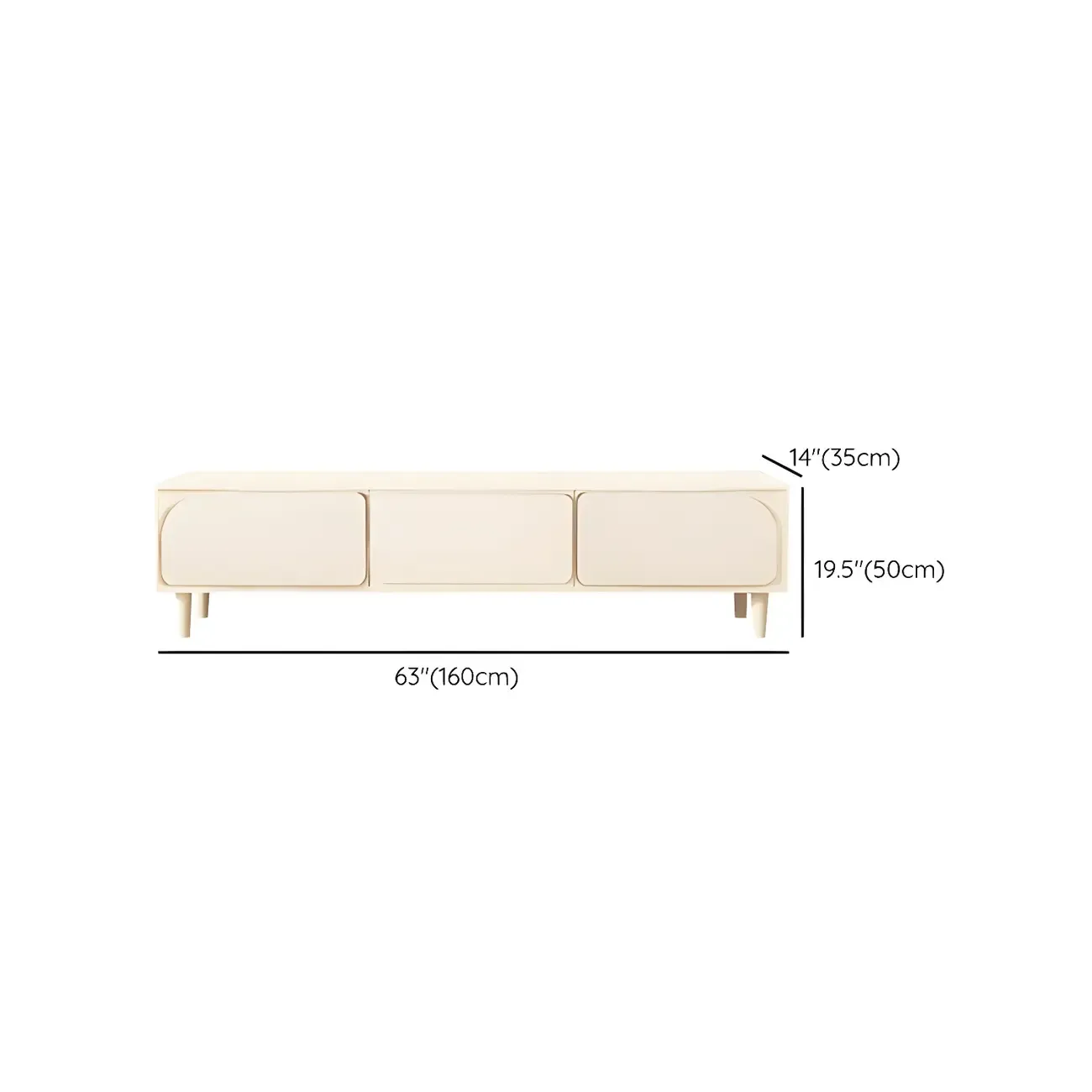 79 White Modern Wood Cable Management TV Stand with Legs