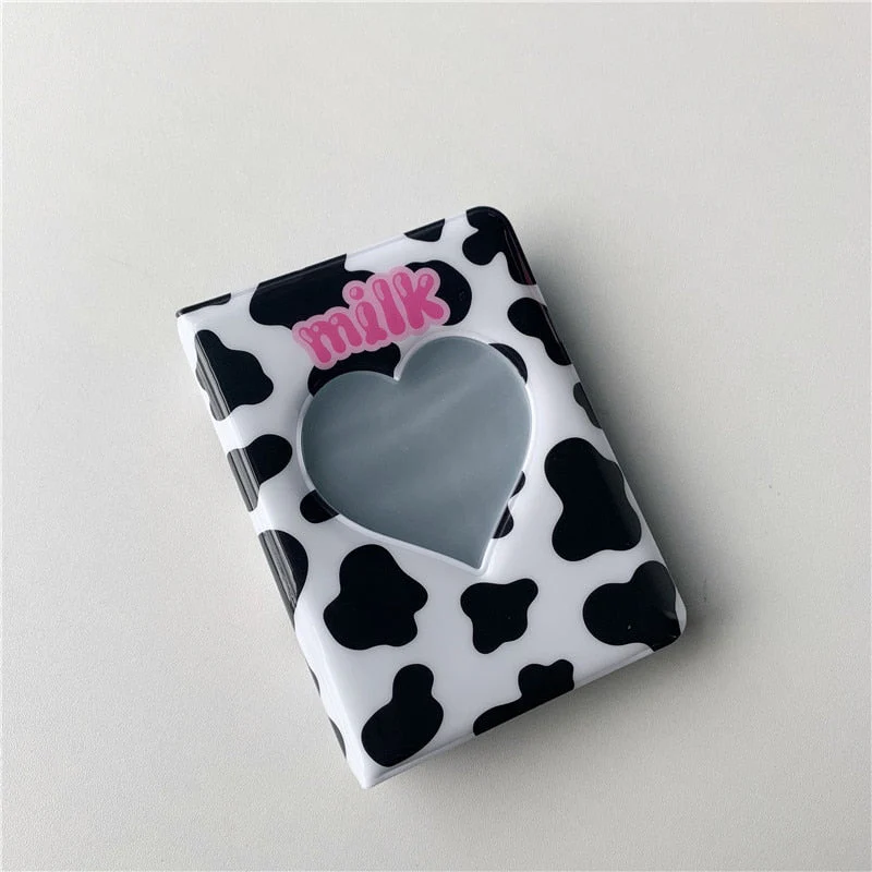 HULIANFU Kawaii Bear photo album 3 Inch Love Heart Hollow Kpop Card Binder Name Card Book Photo Album Card Photocard ID Holder 40 Pockets - Deanwangkt
