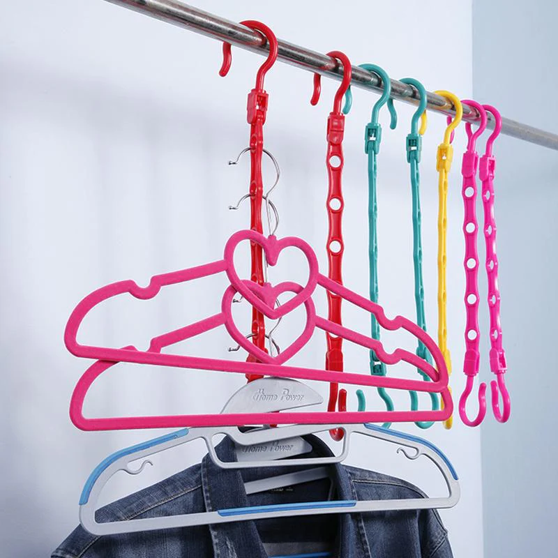 HULIANFU Portable Space Saver cabide Wonder 5-Hole Magic clothes hanger Hook Closet Organizer 1pcs - Deanwangkt