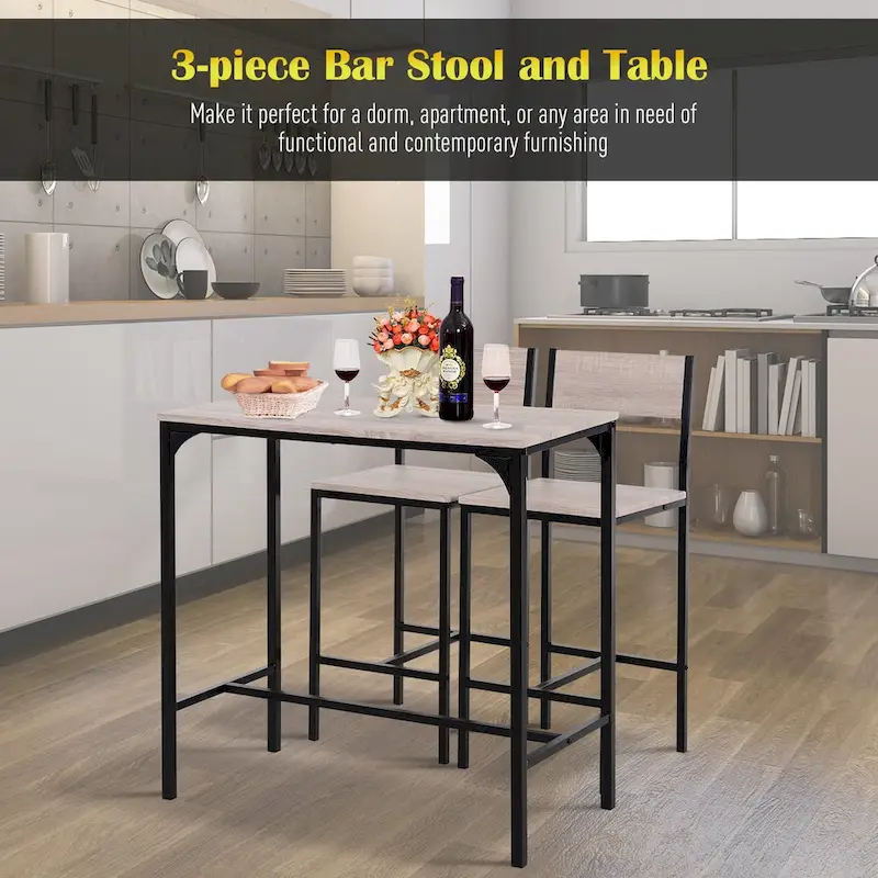 Carbon Loft Padrad Industrial Counter Height 3-piece Dining Set