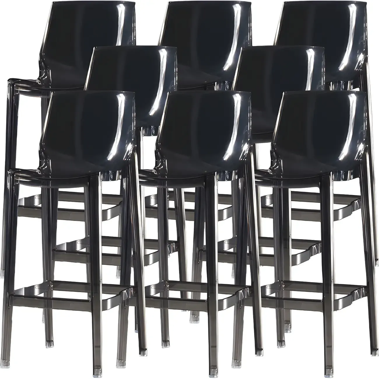 Modern Acrylic Transparent Chic Rectangle Durable Bar Stool