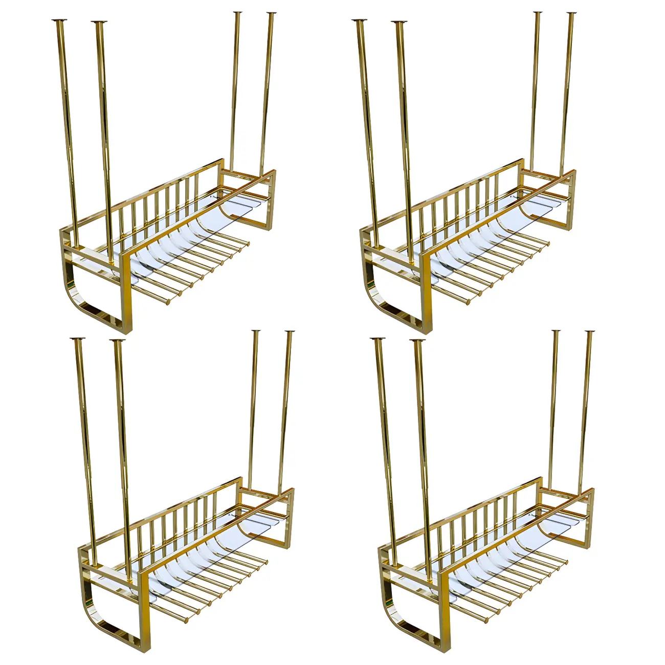 Wall-Mounted Metal Wine Rack Glam Gold Stylish