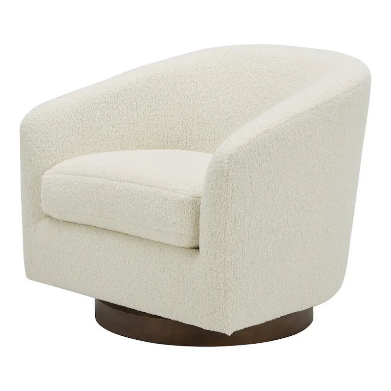 Aurelle Home Modern Upholsted Swivel Barrel Chair