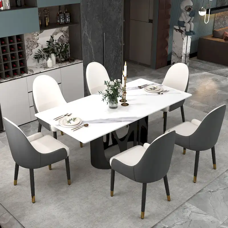 Set of 2 Modern Upholstered PU Leather Dining Chair