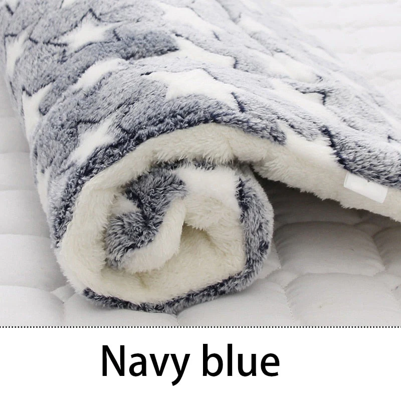 HULIANFU Pet Sleeping Mat Cat Bed Dog Bed Thickened Pet Soft Wool Mat Blanket Mmattress Household Portable Washable Warm Carpet - Deanwangkt