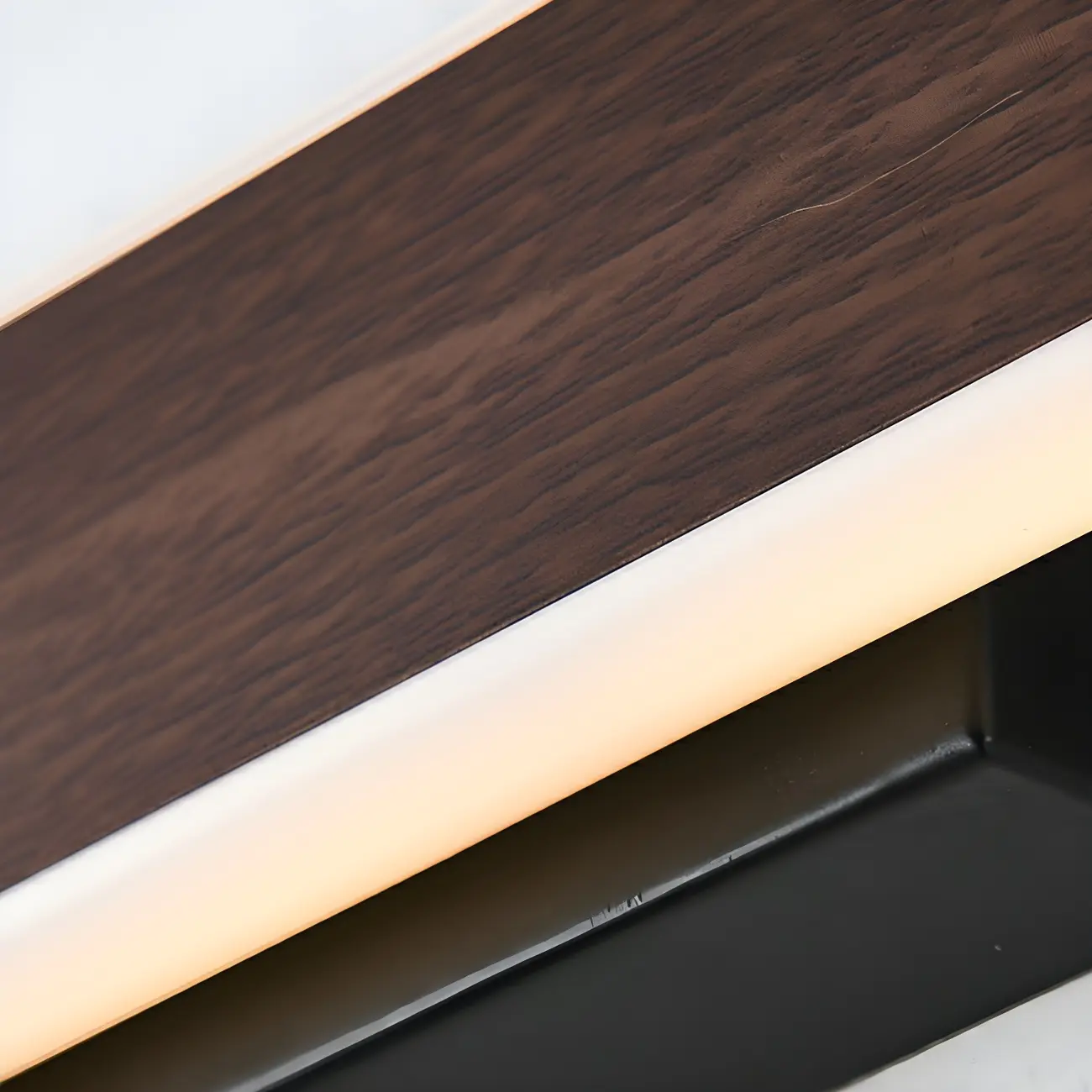 Modish Walnut Oval Acrylic LED Vanity Light