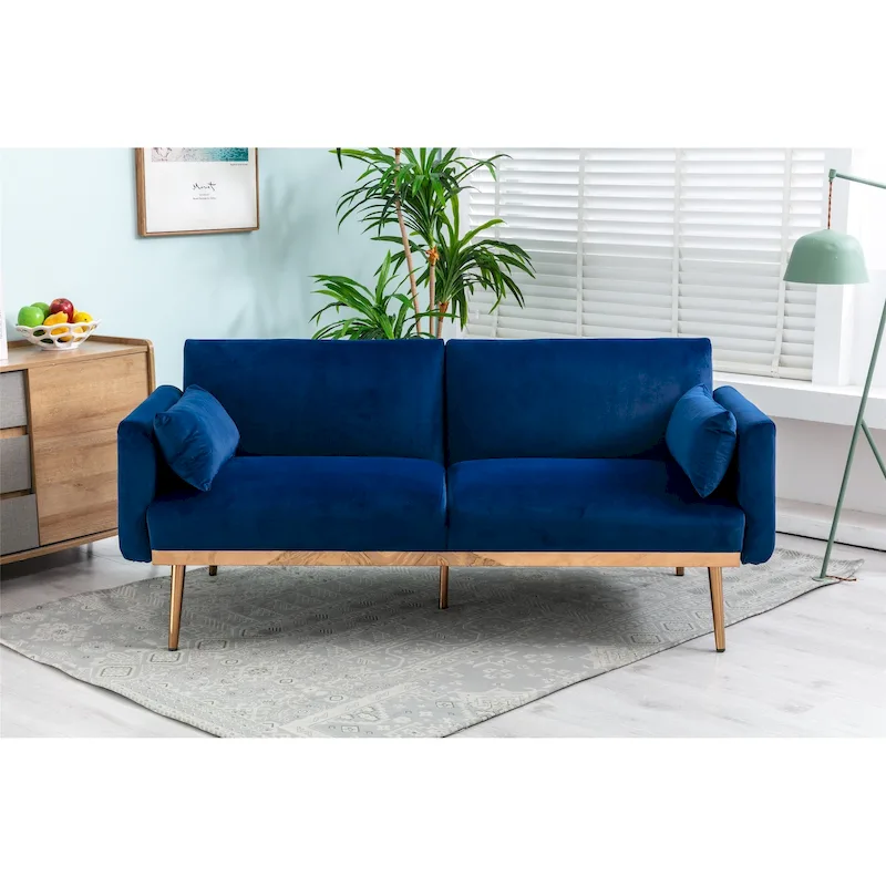 Velvet Upholstered Convertible Loveseats Sleeper Sofa