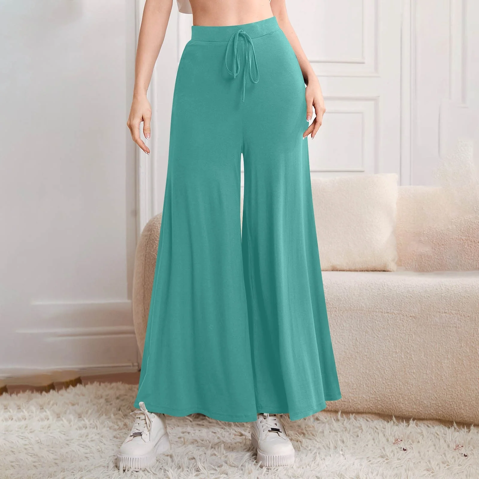 Hulianfu Fashion High Waist Wide Leg Pants For Women Autumn Loose Casual Women' S Pants Pantalon Vintage Long Trousers - Deanwangkt