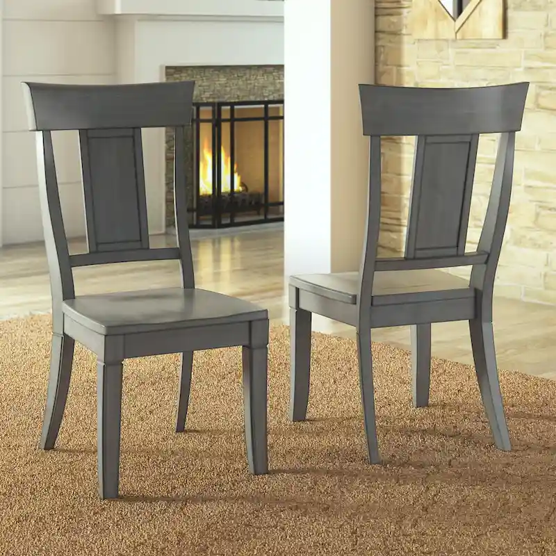 Ronda Panel Back Wood Dining Chairs (Set of 2)