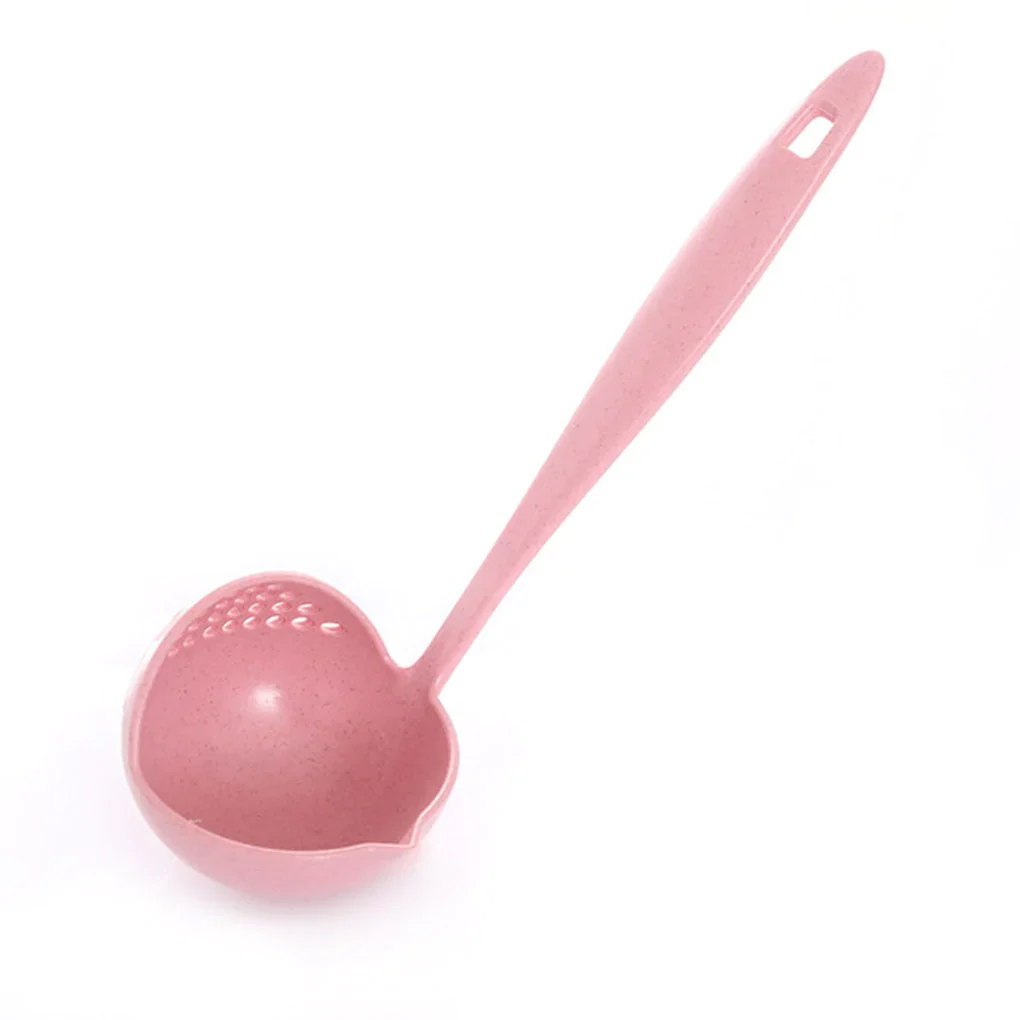 HULIANFU New Soup Spoon Long Handle Kitchen Strainer Solid Color Cooking Colander Kitchen Scoop Plastic Tableware Colander Hot - Deanwangkt
