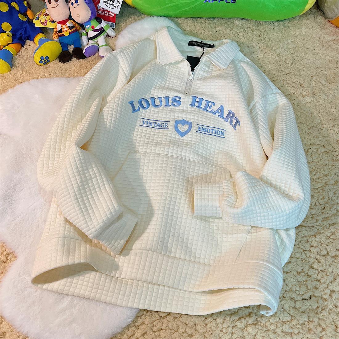 hulianfu Punk Style Waffle POLO Shirts Sweatshirt Women Vintage Streetwear American Casual Plus Size Hoodies  Korean Fashion Clothes - Deanwangkt