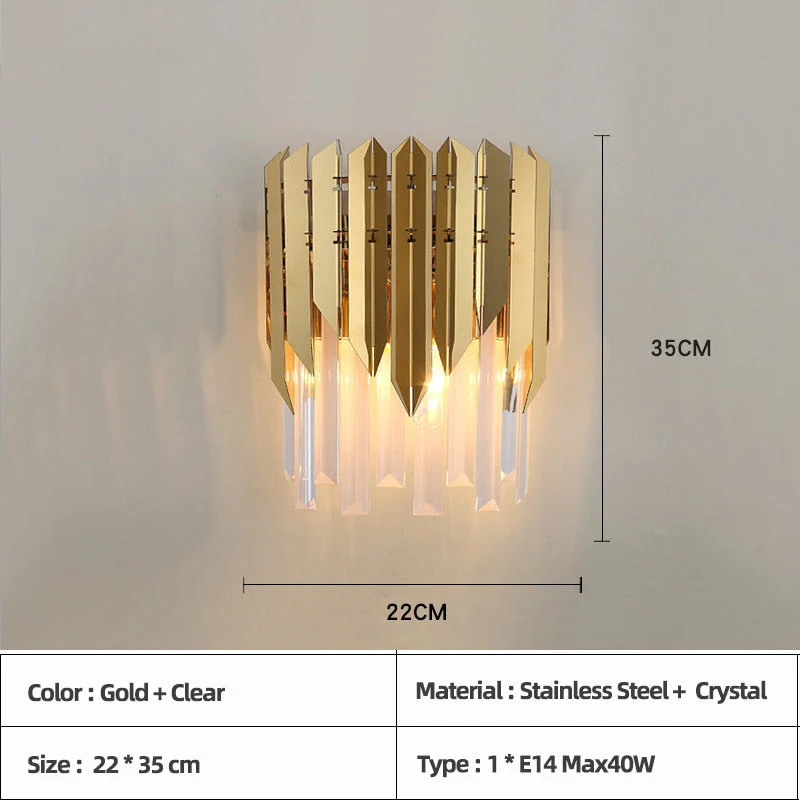 HULIANFU Luxury Modern Crystal Wall Lamps for Hotel Club Bedroom Bedside Living Room TV Background Study Wall Lights Home Decor Lighting - Deanwangkt
