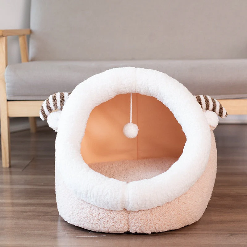 HULIANFU Warm Cozy Pet Bed Dog & Cat Beds House Winter Sleeping Bag Portable Indoor Nest Puppies Tent with Removable Cushion Collapsible - Deanwangkt