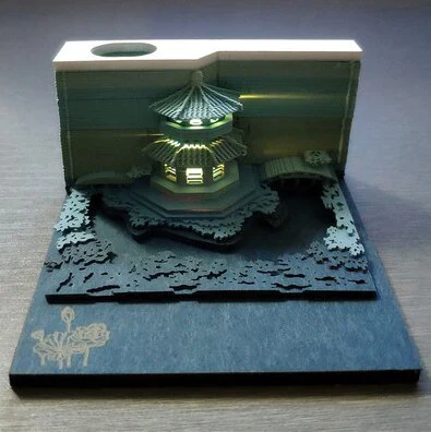 HULIANFU Omoshiroi Block 3D Memo Pads Novelty Famious Movie Building Harry Design New Year Christmas Gift - Deanwangkt