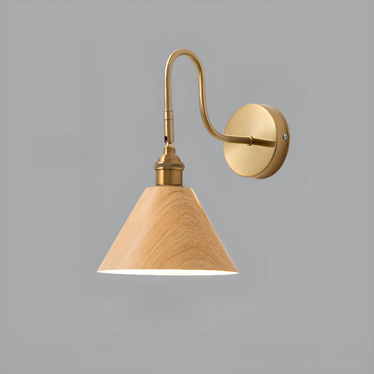 Mini Cone Modern Vanity Light with Walnut Shade