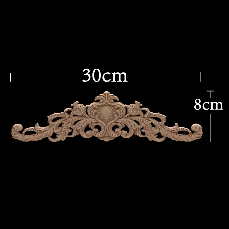 HULIANFU Long Rose Flower Exquisite Carving Natural Wood Appliques Furniture Wooden Mouldings Wmqe Vintage Unpainted Decoration Decal - Deanwangkt