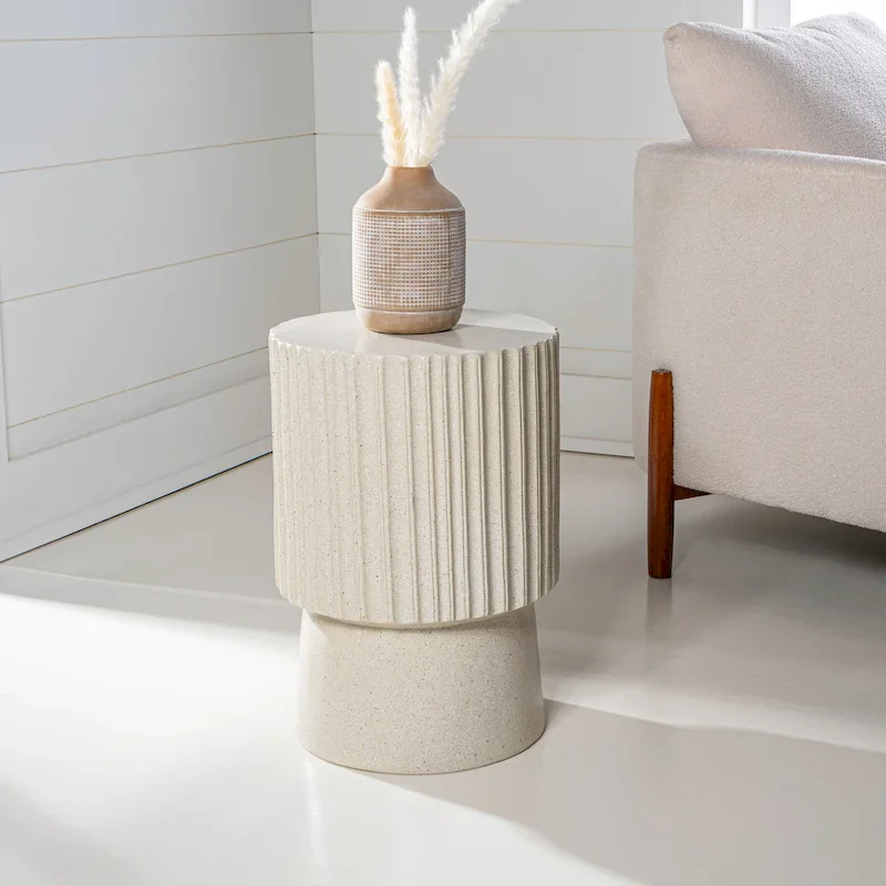 Kline 19  Modern Art Deco Tambour Accent Table , by JONATHAN Y